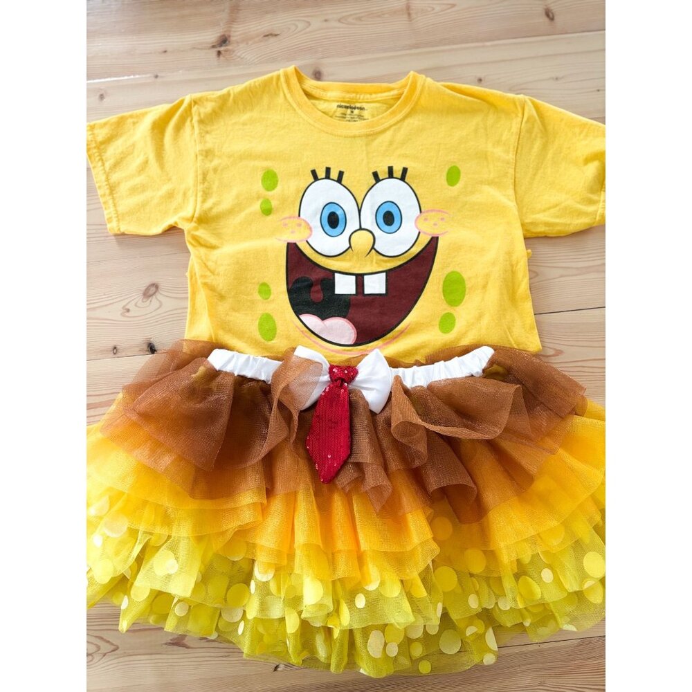 SpongeBob SquarePants 2-Piece Costume Adult Medium Tee & One-Size Skirt